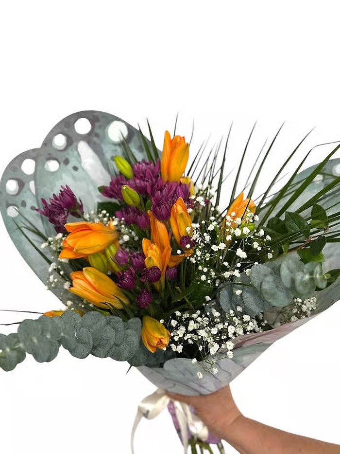Butterfly Wrapping & Seasonal Flowers