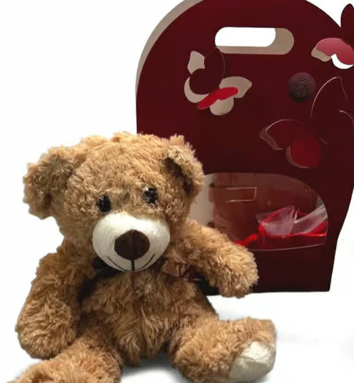 Premium Butterfly Box with Roses & Teddy Bear & Mug