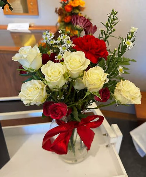Red and white in a Vase