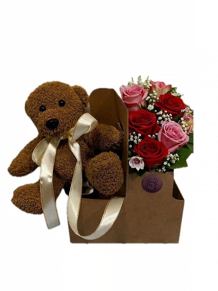 Teddy Bear and Roses