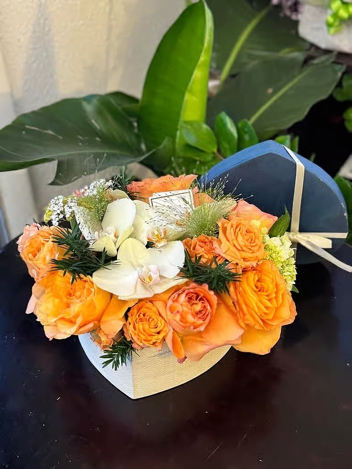 Orange Roses and Season Flower