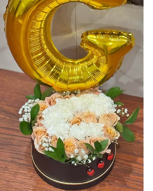 Box of Flowers with Initials of choice