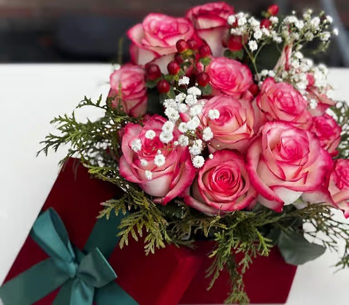 Premium Velvet Box with Roses