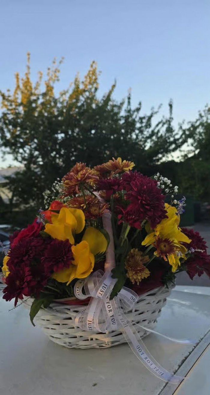Wildflower and Roses for Fall Basket